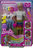 Barbie Leopard Rainbow Hair Doll (Brunette) with Color-Change Hair Feature, 16 Hair & Fashion Play Accessories Including Scrunchies, Brush, Fashion Tops, Cat Ears, Cat Purse & More