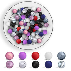 Silicone Beads for Jewelry Making -100 PCS 15mm Round Silicone Beads Kit for Necklace, Bracelet, Car Keychain, DIY Crafts Making - Bulk Silicone Color Beads (5.60 x 5.00 x 2.02 in)