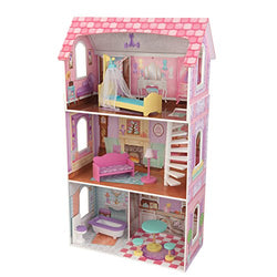 KidKraft Penelope Wooden Pretend Play House Doll Dollhouse Mansion with Furniture, Multi, (Model: 65179)