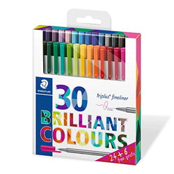 Staedtler Triplus 334 C30P Fine Liner Pens in 30 Colours