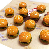 BARMI 5Pcs Mini Resin Simulation Hamburger Fake Food Accessory Doll House Play Toys,Perfect DIY Dollhouse Toy Gift Set B