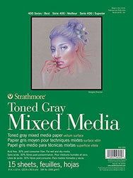 Strathmore Paper 462-318 400 Series Toned Gray Mixed Media Pad