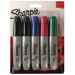 Sharpie Chisel Tip Permanent Markers (5-Count, Classic Colors)
