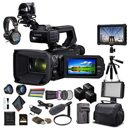 Canon XA55 Professional UHD 4K Camcorder (3668C002) W/ 2 Extra Battery, Soft Padded Bag, 64GB Memory Card, Filter Kit, LED Light, Sony Headphones, Monitor, Sony Mic and More Advanced Bundle (Renewed)