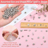 500 Pcs Bracelet Spacer Beads for Jewelry Making, Silver Spacer Beads Bulk Random Styles Loose Spacer Metal Charm for Bracelets, Necklace, Earring Making DIY Jewelry Accessories