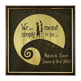 Nightmare Before Christmas Personalized Wedding Gift. Hand Engraved and Painted. Anniversary Valentine's Jack and Sally Wall Art on Real Brass or Copper. Metal Sign. Handmade with Love