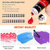 Canvases for Painting, Painting Supplies with 20 Cotton Canvas Panels, 4x4, 5x7, 8x10, 9x12, 11x14 inches (4 of Each), with 24 Acrylic Paints, 10 Brushes, Painting Canvas Set for Multimedia
