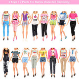 BARWA 25 pcs Doll Clothes and Accessories 11 pcs Party Dresses 2 Gowns 2 Outfits 10 pcs Shoes Accessories for 11.5 inch Doll