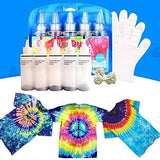KISSBELLY Tie Dye Kits 5 Colors DIY Kits Arts Shirt Fabric Tye Dye Kit for Kids Adults Non-Toxic Textile Craft Dyeing Kit for Clothes Graffiti Jacquard Pigment 120ML