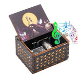 Prner The Nightmare Before Christmas Wood Music Box, Hand Crank Musical Boxes Case Antique Engraved Wooden Music Box Gift for Halloween,Christmas,Birthday,Valentine's Day,Mother's Day (Colorful)