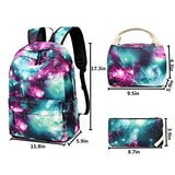 BLUBOON School Backpack Teens Girls Boys Kids School Bags Bookbag with Lunch Bag Pencil Pouch (Green)