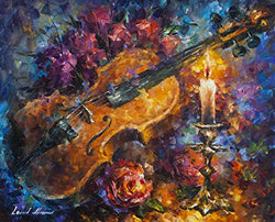 Mozart Oil Painting Violin Wall Art On Canvas By Leonid Afremov Studio - Mozart's Violin