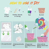 DIY Tie Dye Kits, Emooqi 15 Colours Vibrant Tie Dye Kits, with15 Bag Pigments, Rubber Bands, Gloves, Sealed Bag, Apron and Table Covers for Arts and Crafts Fabric Textile Party DIY Handmade Project