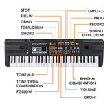 RenFox Electronic Keyboard Piano 61-Key Portable Keyboard Piano with Microphone&USB Cable Toy for Kids Boys Girls