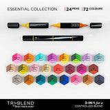 Spectrum Noir Alcohol Blendable Triblend Markers-Deep Blends Collection 24pc, Various, One Size