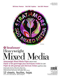Strathmore (584-11 500 Series Heavyweight Mixed Media, 11"x14", 12 Sheets