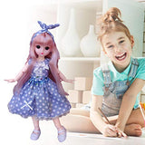 3D Doll Princess Set,Safe Durable Dress Up Girl Toy Gift with Movable Joints Rapunzel Fashion Doll,3D BJD Doll Princess Toy for Girl Birthday Gift