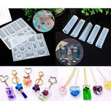 EuTengHao 229Pcs DIY Jewelry Casting Molds Tools Set More Than 120 Designs Contains 9 Silicone Jewelry Resin Molds with 70 Designs,1 Earring Molds with 25 Designs,2 Necklace Bear Molds,3 Diamonds Mold