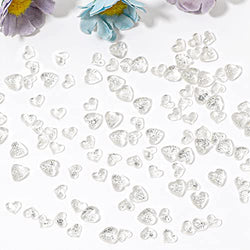 200 Pcs Heart Nail Art Charms,3D Nail Heart Rhinestone Mixed Size Crystal Nail Love Heart Gems for Acrylic Nail Art Supplies DIY Manicure Nail Decoration Accessories(Pearlescent Champagne)