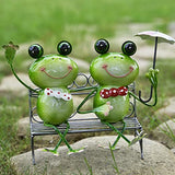Metal Yard Art Funny Couple Frog Garden Statues Romantic Animal Figurine Suitable for Indoor, Living Room, Windowsill, Lawn, Tree, Backyard Decor