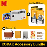 Kodak Mini 2 Retro 2.1x3.4” Portable Photo Printer Accessory Gift Bundle, Wireless Connection, Compatible with iOS, Android & Bluetooth, 4PASS & Lamination Process, Premium Quality – White