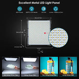 LED Video Light, Dimmable Bi-Color Photography Lights, 2-Pack Panel Light for Studio Portrait Product Photography YouTube Video Recording Outdoor Shooting|45W, 600pcs LEDs,3000K-8000K/CRI96+