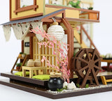 1:24 Cool Beans Boutique Miniature DIY Dollhouse Kit Wooden Japanese Home Forest Lodge with Dust Cover - Architecture Model kit (English Assembly Instructions) - M034Z (Japanese Lodge)
