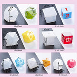 Juanya 19 Styles Silicone Resin Casting Molds Resin Dice Molds, Polyhedral Game Dice Molds Multi-spec Digital Letter 3D Silicone Molds, Epoxy Resin Dice Molds for DIY Table Games