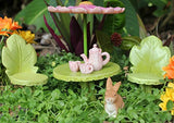 Pretmanns Fairy Garden Accessories – Kit with Miniature Fairy Garden Fairies – 9 Piece Figurine & Furniture Set – Fairy Garden Supplies