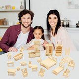 LoveInUSA 3D Wooden Dollhouse Furniture Puzzle DIY House Room Miniature Furniture Sets Puzzle Gift for Kids