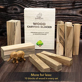 BeaverCraft BW10 Walnut Wood Carving Blocks Carving Wood Blocks Wood for Whittling Wooden Blocks for Crafts Whittling Wood Blocks Blank Cubes