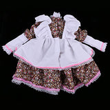 Homyl Enchanted -Layered Floral Dress Outfit Clothing for 1/3 60cm Night Lolita BJD SD Doll Brown