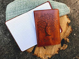 Tree Journal, Writing Journal, Personal Diary, A5 Lined Journal, Writers Notebook, Personal Journal, Faux Leather Journal, Refillable, Gift for Writers and Travelers, Men or Women, Fountain Pen Safe