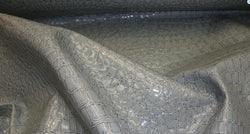 Grey Croco Upholstery Vinyl Fabric Per Yard