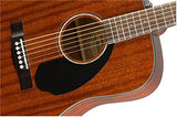 Fender CD-60S Solid Top Dreadnought Acoustic Guitar - All Mahogany Bundle with Hard Case, Tuner, Strap, Strings, Picks, and Austin Bazaar Instructional DVD