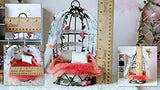 Miniature Summerhouse Chair Arbor Hutch, Dollhouse Furniture Summer House Flowers