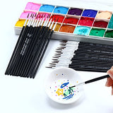 Artage 30pcs Detail Paint Brushes Pack Size 000 for Detail Model Miniature Acrylic Watercolor Gouache Oil Painting