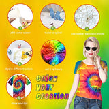 Tie Dye Kit for Kids and Adults 16 Colors DIY Shirts Fabric Dye with Rubber Bands Gloves Table Cover Wooden Clips for Party