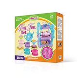 iBaseToy Kids Tea Set 35 Pieces - Pretend Play Tea Party Set Toys for Toddlers Boys Girls - Includes Full Tea Set with Pastries, Cake Stand and More, Food Safe Material and Dishwasher Safe