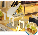 WYD DIY Warm Loft Doll House Handmade Wooden Dollhouse with Furniture Kits LED Light Creative Gift