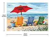 Beach Diamond Painting Kits Sunny Seaside Scenery Diamond Painting Full Drill Handmade Round Bead 5D DIY Mosaic Embroidery Rhinestone Cross Stitch Home Decoration Art Crafts Gift