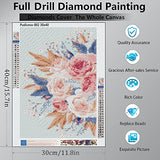 Pudiceva 5D Diamond Painting Kits for Adults & Kids, Diamond Art Kits, Full Drill Round Crystal Gem Dimond Art Painting Kit for Home Wall Decoration (12x 16 inch),Flower 01