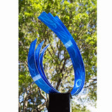 Statements2000 42" Large Indoor Outdoor Sculpture Decor Metal Statue by Jon Allen, Blue Triple C