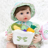 Milidool Reborn Baby Dolls, Realistic Newborn Baby Dolls, 22 inch Real Life Weighted Cloth Body Baby Dolls Girl with Garden Toy Gift Set