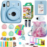 Fujifilm Instax Mini 11 Camera with Fuji Instant Film Twin Pack + Colorful Case, Album, Stickers, and More (Sky Blue)