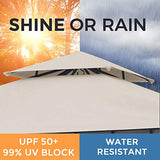ASTEROUTDOOR 10x10 Gazebo for Patios Outdoor Canopy for Shade and Rain, Waterproof Soft Top Steel Metal Gazebo for Lawn, Garden, Backyard and Deck, 99% UV Rays Block, CPAI-84 Certified (Beige)