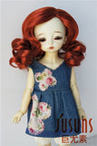 JD343 6-7inch 16-18CM Synthetic Mohair Hand Push Retro Lady Doll Wigs 1/6 YOSD Porcelain BJD Doll Hair (Carrot)