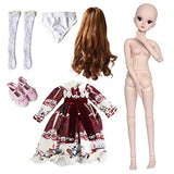 UCanaan BJD Dolls, 1/3 SD Doll 23.6 Inch 19 Ball Jointed Doll DIY Toys with Full Set Clothes Shoes Wig Makeup, Best Gift for Girls - Sally