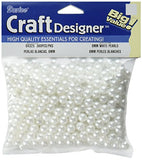 Darice 360-Piece Round Pearl Beads, 8mm, White