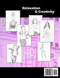 Fashion Coloring Book for Adults: An Adult Grayscale Coloring Book with Beautiful Dresses for Relaxing and Stress Relieving